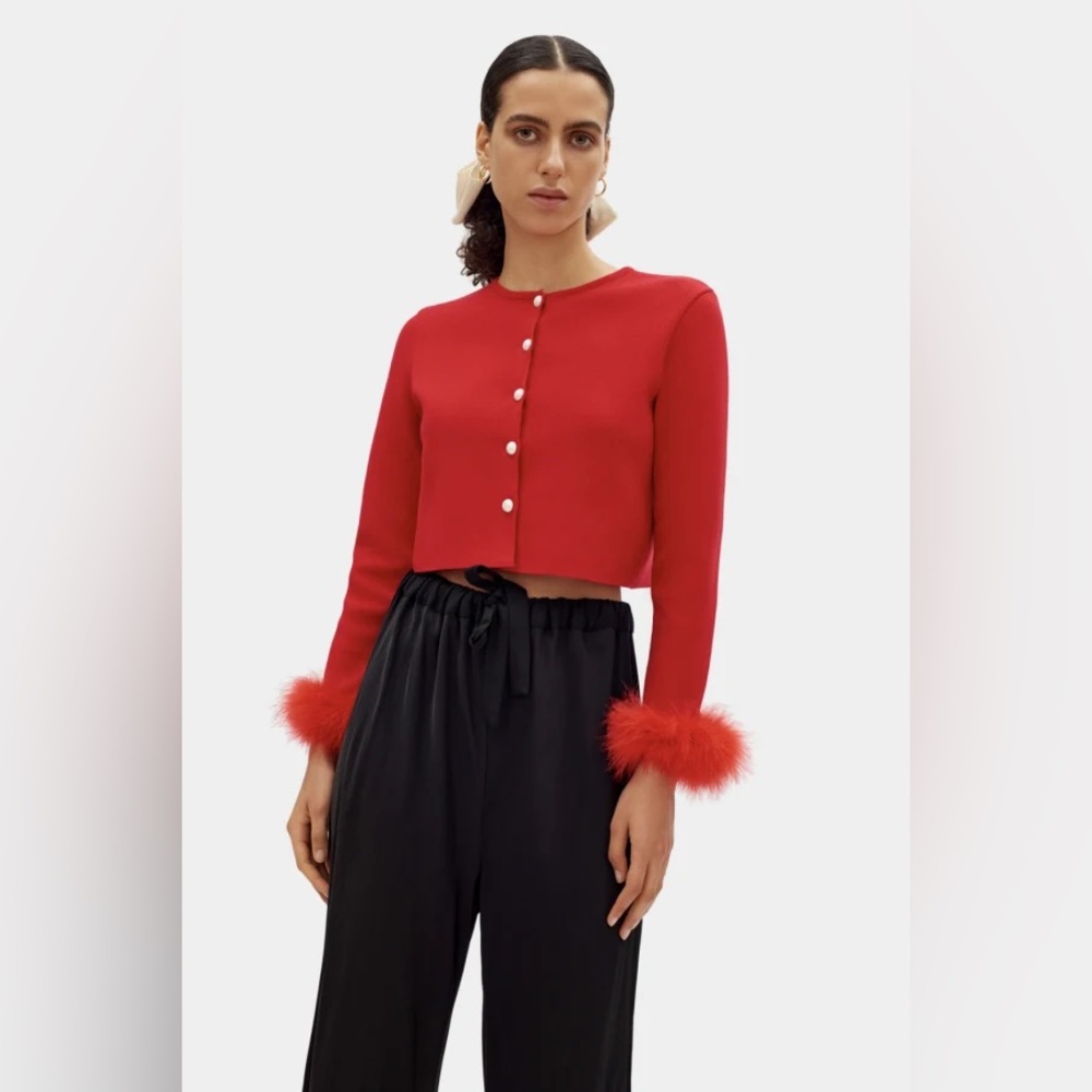 NWT Sleeper Knitted Cardigan in Flame Red Size M-L